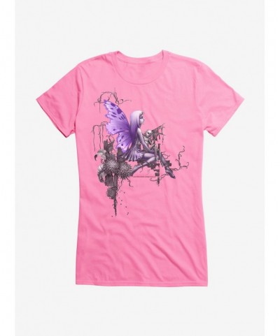 Bestselling Fairies By Trick Purple Wing Fairy Girls T-Shirt $7.47 T-Shirts