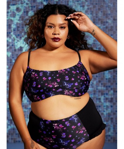 Low Price Fairies By Trick Purple Cinched Swim Top Plus Size $4.61 Tops